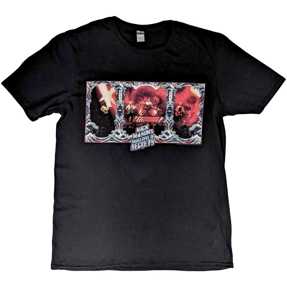 Nick Mason's Saucerful Of Secrets - Hokusai Wave European Tour 2022 Heren Tshirt - Zwart